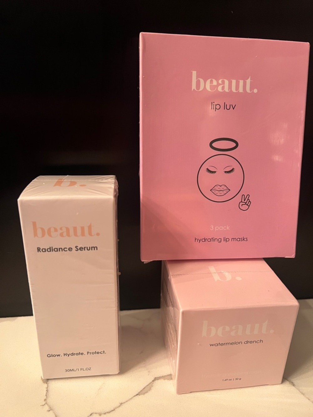 beaut. radiance serum, lip luv & watermelon drench skincare products New Sealed